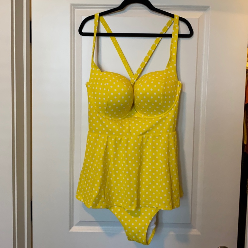 Yellow polka dot bathing suit